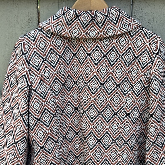 Tibi Wool Peacoat Geometric Print Houndstooth Seersucker Career Wear Sz 4 - Picture 6 of 6